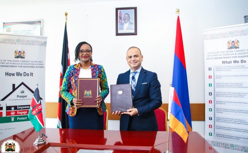 Kenya, Armenia sign landmark diaspora cooperation agreement